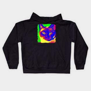 Snowshoe Pop Art - Cat Lover Gift Kids Hoodie